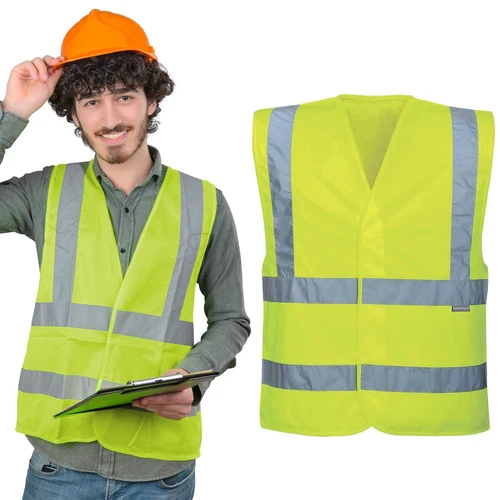 25 Pack High Visibility Safety Vests /w Silver Reflective Stripes Large Size - Picture 1 of 7