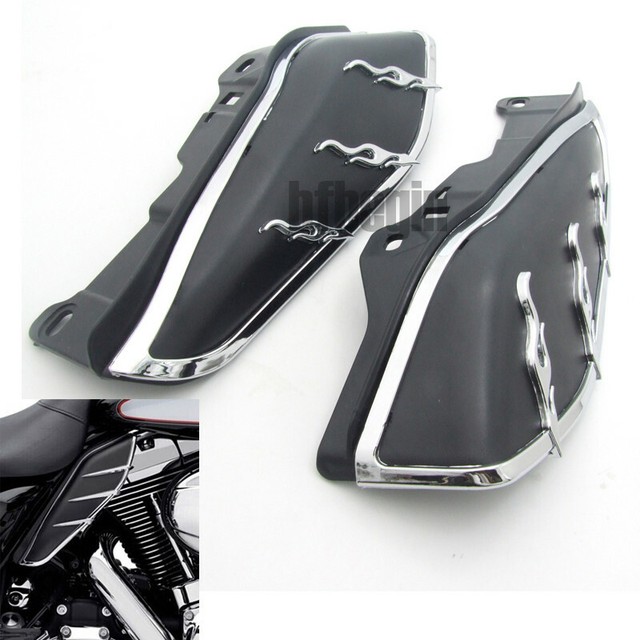 Black MidFrame Flame Air Deflector For Harley Davidson Touring Fatboy Softail eBay
