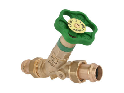 SCHLÖSSER KFR-Ventil mit Prüfschraube mit Pressverschraubung-Viega DN 40/42mm ni