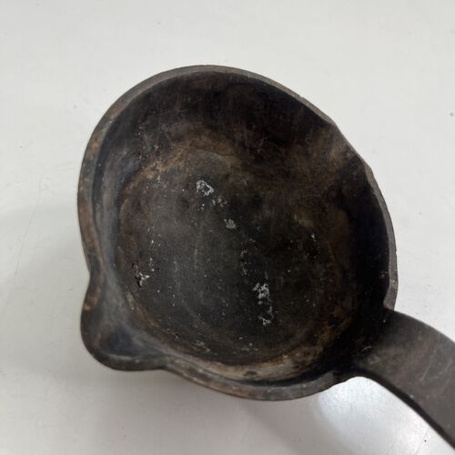 VINTAGE LEAD SMELTING MELTING LADLE SPOON 15” CAST IRON Very Old - Picture 3 of 12