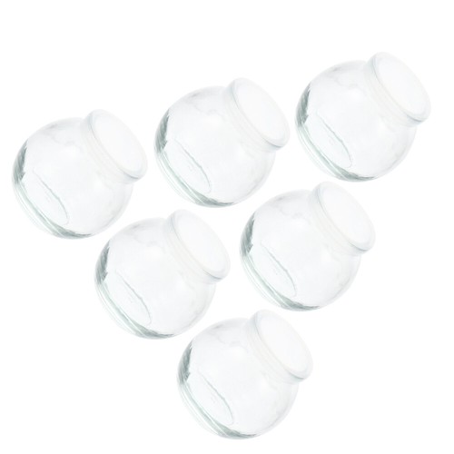 6 Pcs Clear Dessert Cups with Lids Glass Pudding Jar Bottles eBay