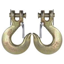 2X G70 5/16" Clevis Slip Hooks w/Latch Tow Chain Flatbed Truck Trailer Tie Down