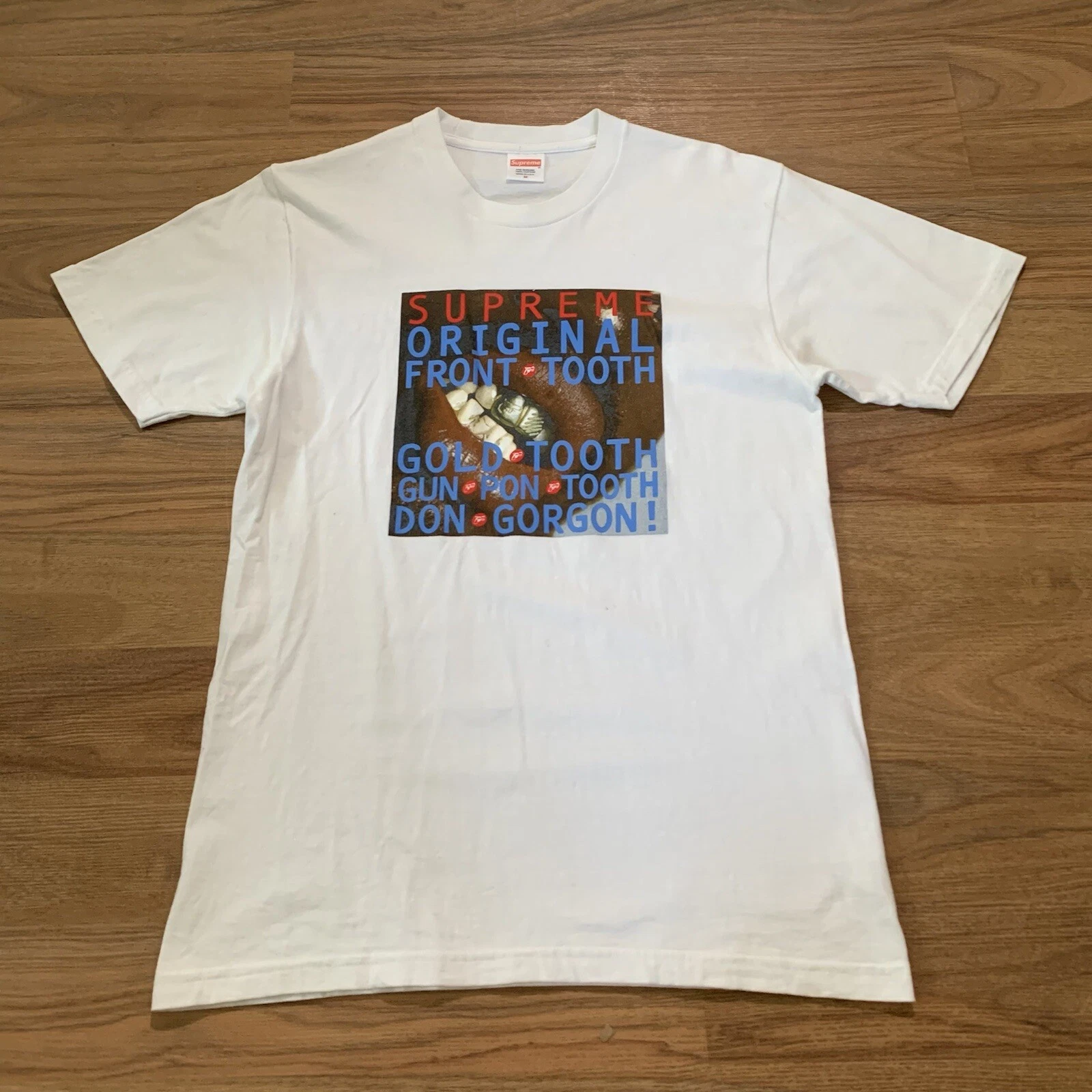Supreme SS 15 Gold Tooth Tee White T shirt Adult Medium