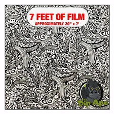 Hydrographic film Black Paisley 7' x 20" hydro dip dipping