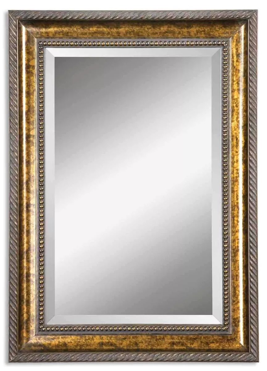 Extra Large Bronze Frame Wall Mirror Classic Vanity Antique Style Mantel 49 in