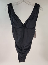 Time And Tru Womens Swimwear Size M 8-10 Black One Piece NWT