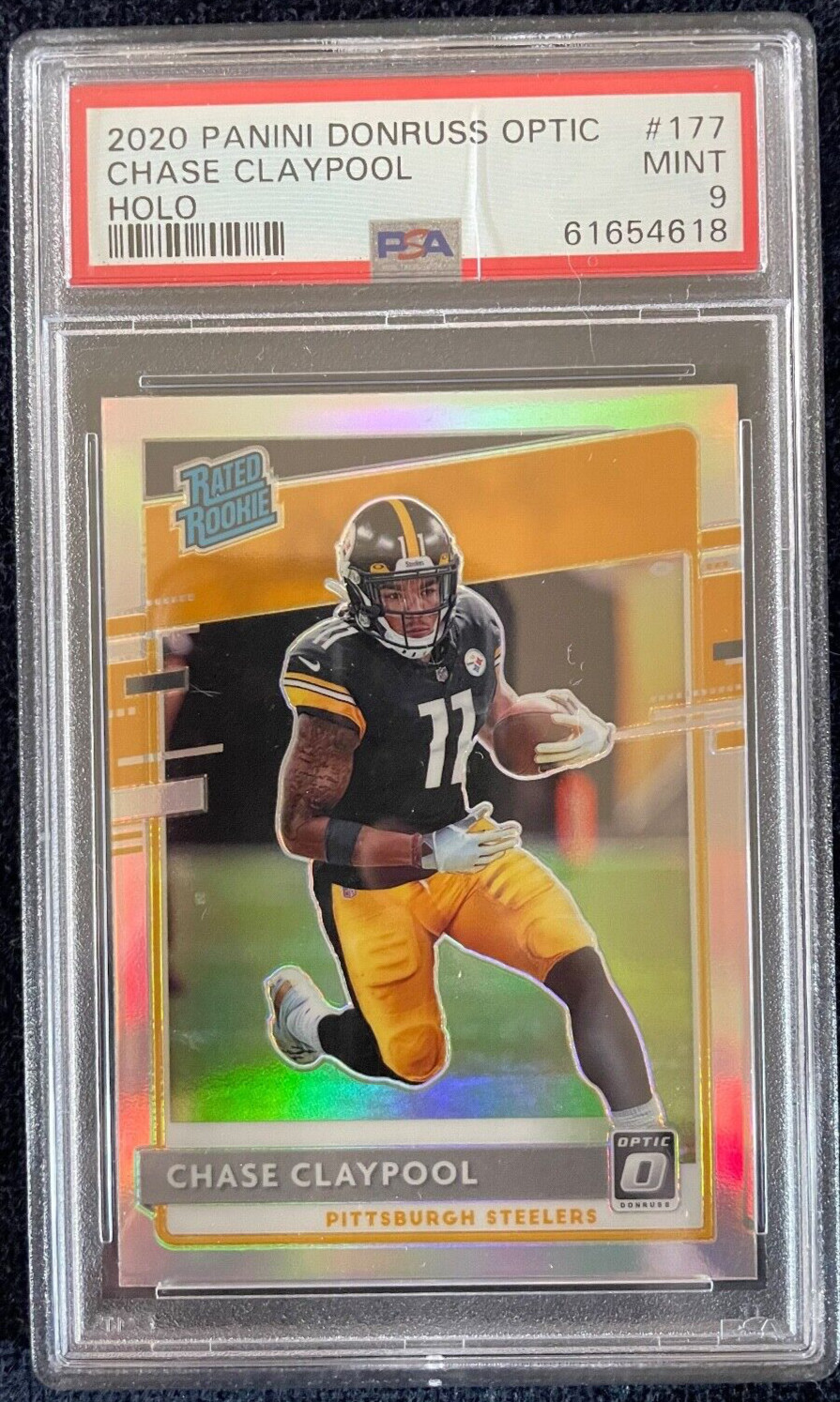 Chase Claypool 2020 Panini Optic Rated Rookie Silver Holo Prizm PSA 9 Mint RC