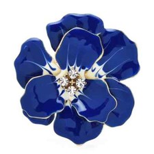 Big Enamel Flower Brooch Pins For Women Lady Rhinestone Beauty Casual Party Gift