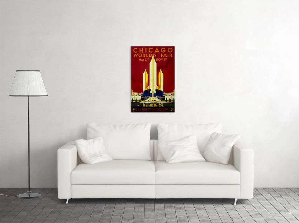 Chicago Worlds Fair Expo 1933 Original Vintage Wall Art - POSTER 20x30 - Image 3 of 4