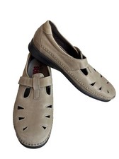 SAS Roamer Mary Jane T Strap Comfort Walking Shoes Tan Nubuck Leather US 10 M