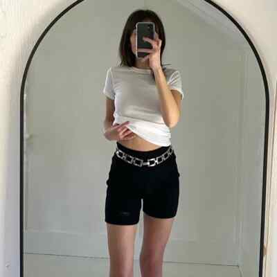 Urban Athlete Rib Knit Biker Shorts Black Size M