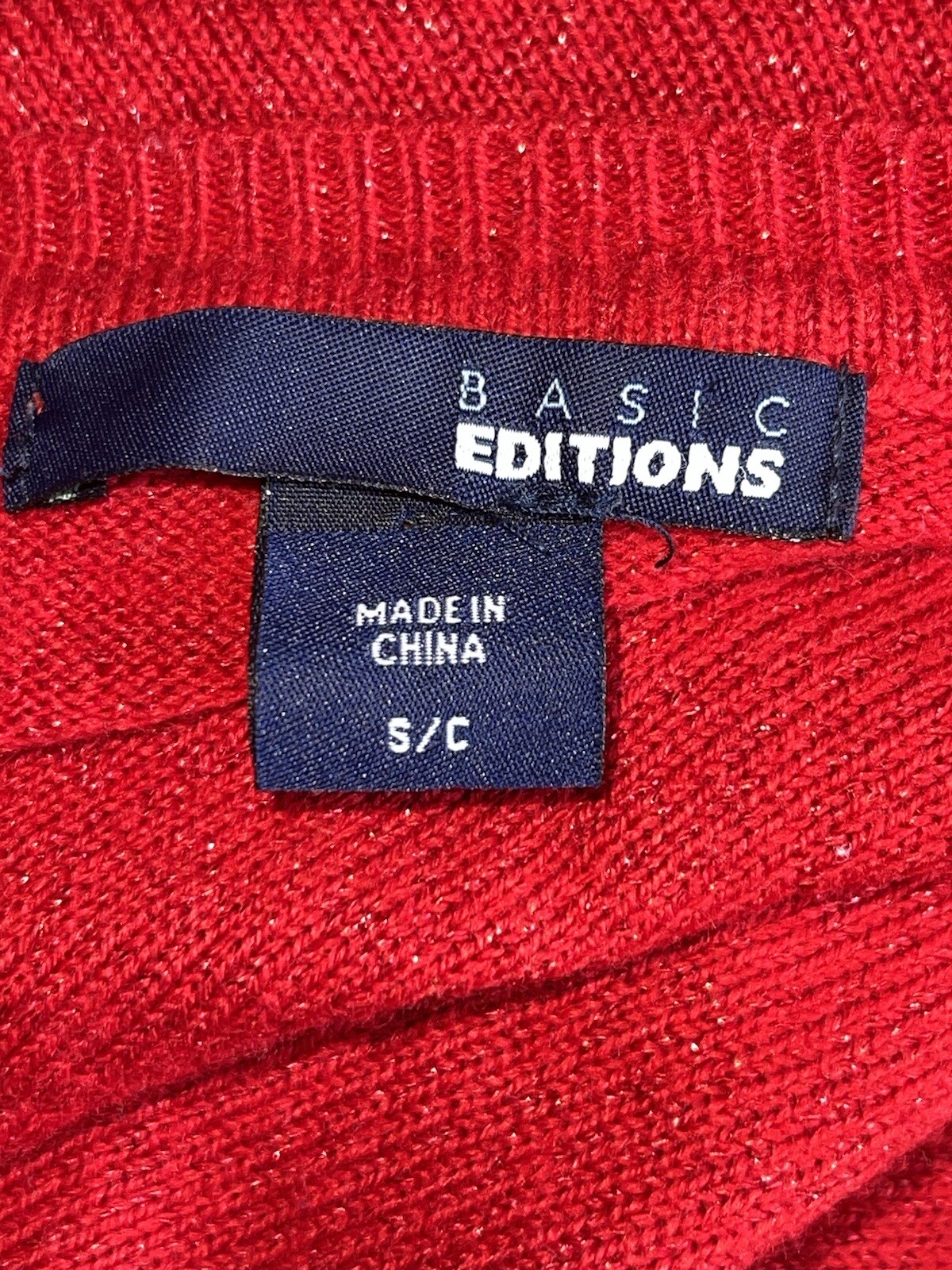 Basic Editions Red Sweater Size Small - image 4
