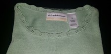 Green Vintage Alfred Dunner Petite Knitwear T-Shirt / Size 1X/ Made in USA