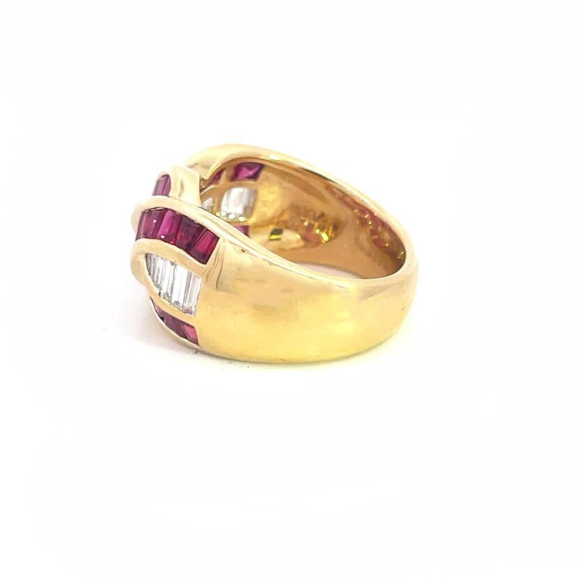 Kurt Wayne Ruby Gold Ring Diamond 18k Yellow 3.25… - image 5