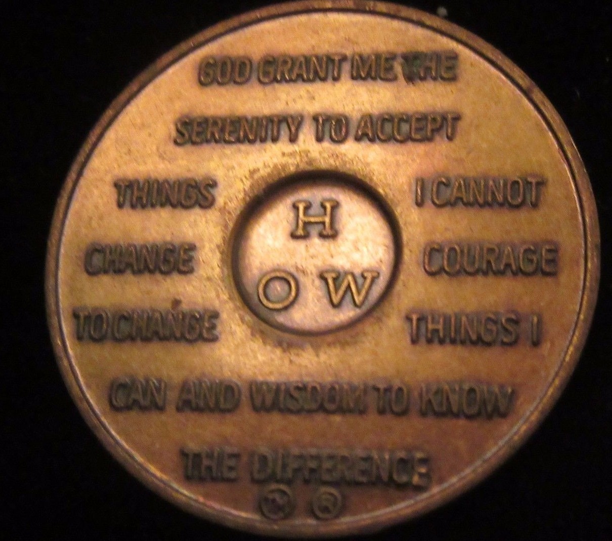 Alcoholics Anonymous 46 Year HOW Bronze Medallion Chip Coin Token Sober ...