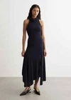BNWT PALOMA WOOL Megan Dress Dark Navy Blue Midi Long Sleeveless High Neck S