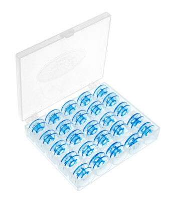 25 Spulen + Box für Pfaff Tipmatic 6110,6112,6120,6122,6150,6152,6232 #2355B
