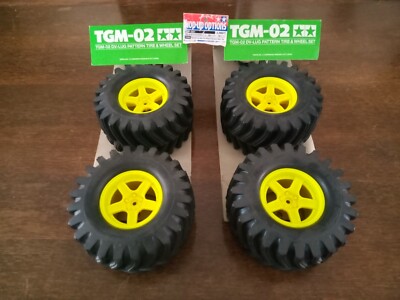 TAMIYA Hop Up Option 53561 Terra Crusher TIRE WHEEL SET YELLOW TGM-02 CLODBUSTER