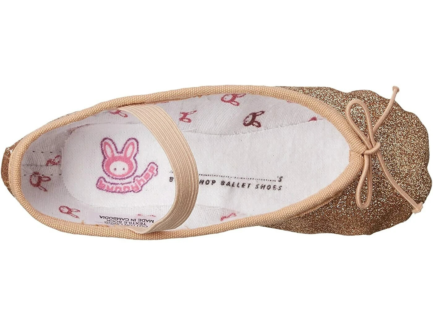 PANTOFOLA D’ORO Bloch L111473 Pantofole da ballo per bambini oro glitter antipolvere taglia 10C