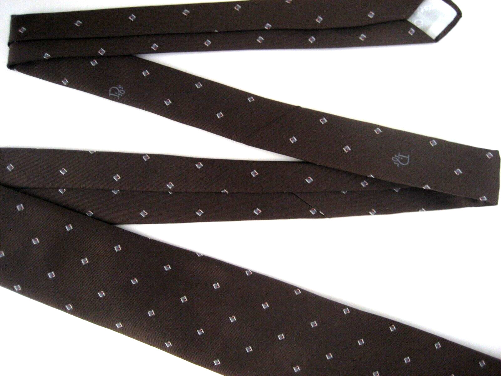 Christian Dior Brown Solid Pattern Polyester / Si… - image 11