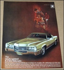 1970 Cadillac Eldorado Print Ad 1969 Car Automobile Advertisement Page Seagrams