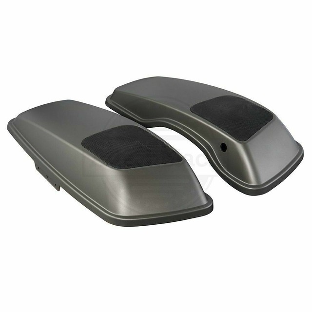 Industrial Gray Denim 6x9 Saddlebag Speaker Lids Cover Fit Harley