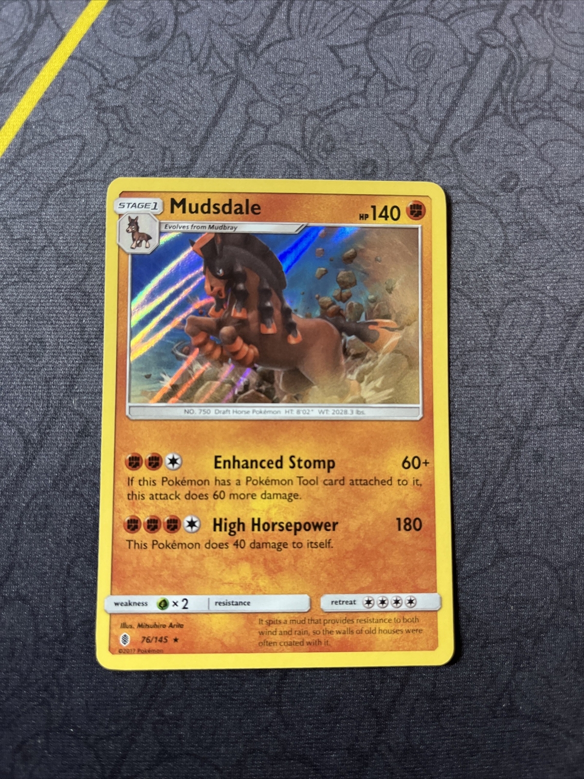 Pokémon TCG Mudsdale Sun & Moon: Guardians Rising 76/145 Holo Holo Rare