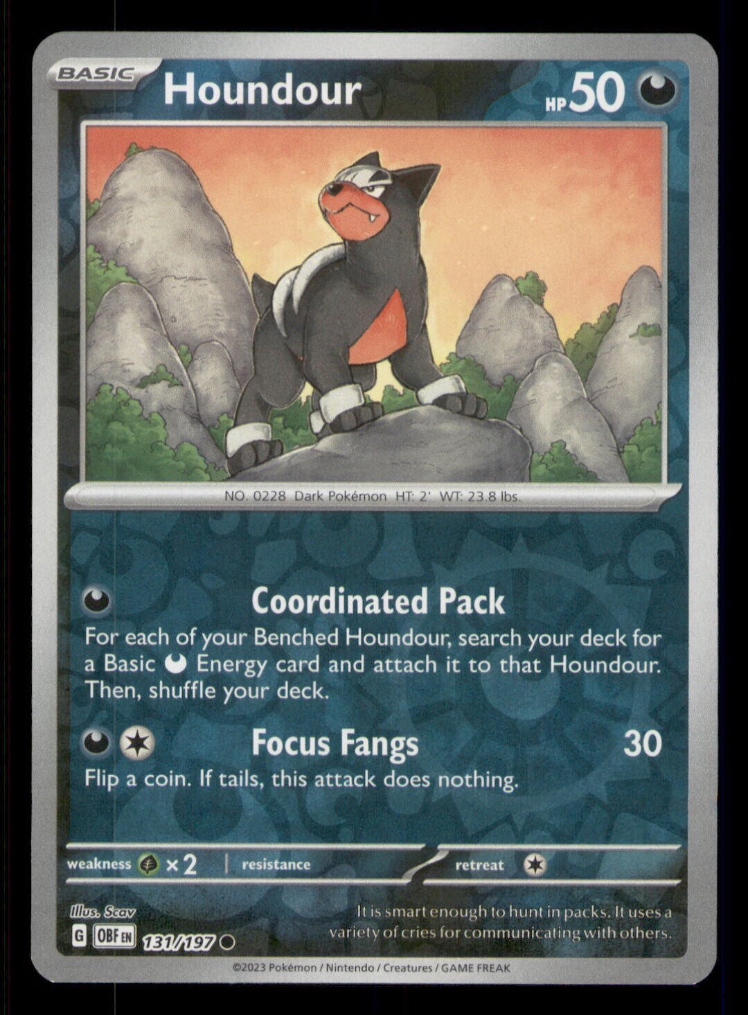 Houndour - 131/197 - Reverse Holo - Pokemon - Obsidian Flames