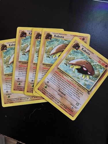Pokemon Kabuto Fossil Set Card - Common, 1st Edition, English, Card #50/62