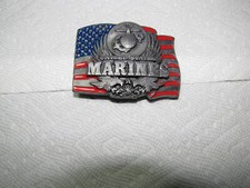 UNITED STATES MARINES' PEWTER BELT BUCKLE SISKIYOU 1991 E-92 MADE IN USA