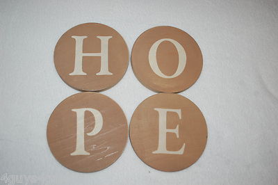 Home Decor HANGING SIGN LETTERS Arrange as Desired H O P E Circles 5'' DIAM Hope