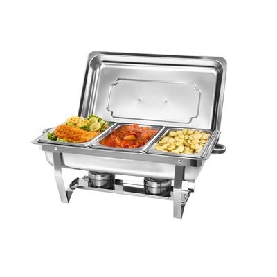 1pack 1/3 pan Chafing Dish Set 8QT Stainless Buffet Food Warmer Chafer Set