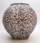 VTG 1950s Shawnee KENWOOD USA Spatterware Round Pink & Black Vase Number 2100
