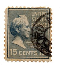 USA 1938-1939, James Buchanan, 15th president 1857-1861, 15 cents
