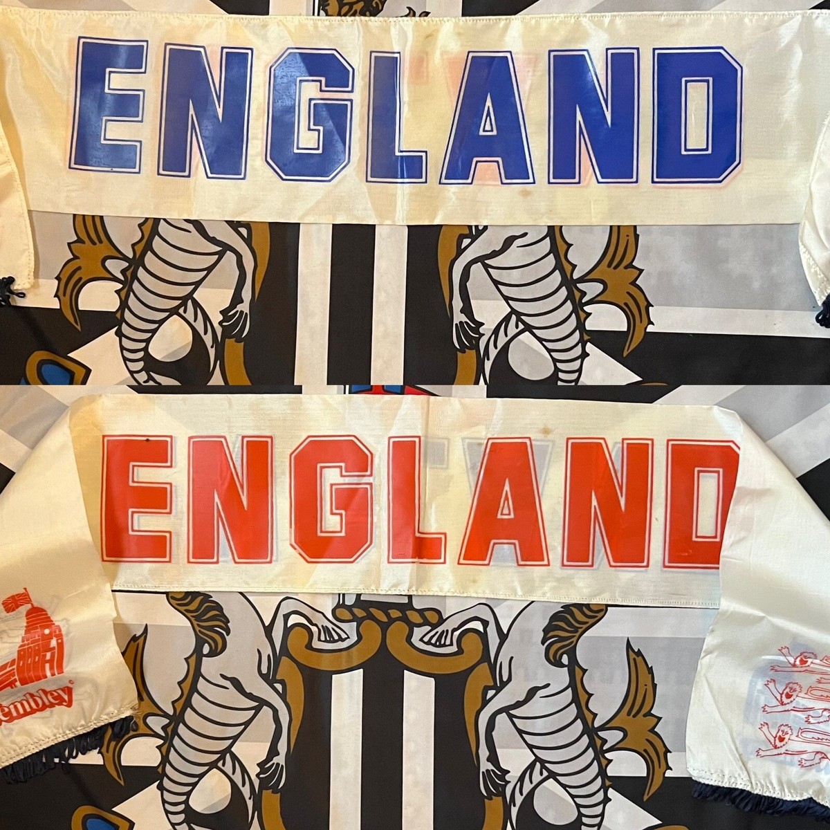 Foulard Ancien Supporters Angleterre – écharpe Football Vintage