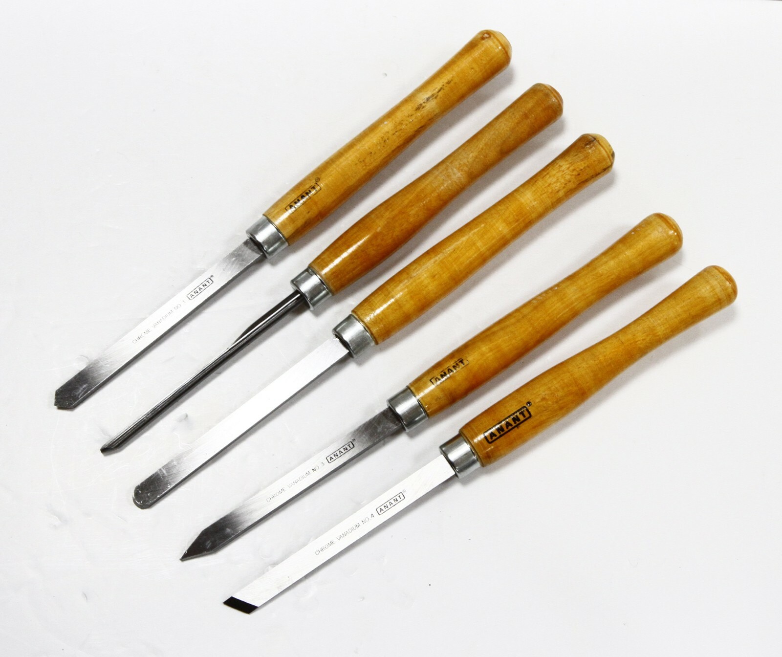 5pc Wood Turning Lathe Chisel Set CRV Carving Woodturning Tools ANANT