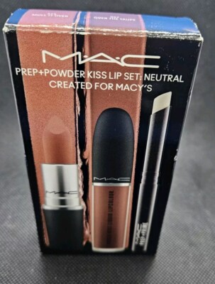 MAC Prep + Powder Kiss Lip Set : NEUTRAL 3pc Set