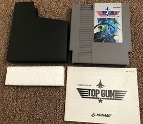 Aut&eacute;ntico carro de trabajo NES Top Gun CIB probado en juego