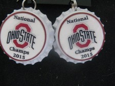 1" Bottle Cap Image Earrings Handcrafted Gift Idea Buckeyes