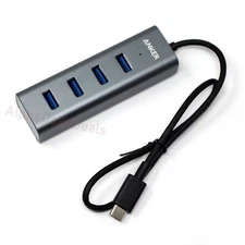Anker USB-C Hub Aluminum Adapter with 4 USB 3.0 Ports for MacBook Pro Galaxy XPS