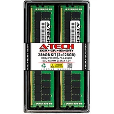 A-Tech 256GB 2x 128GB 2S2Rx4 4Rx4 PC4-23400 2933 ECC REG RDIMM Server Memory RAM