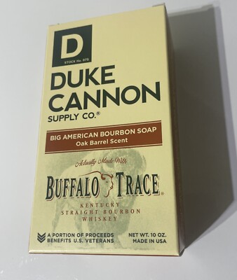 Duke Cannon Big American Bourbon Oak Barrel Soap 10 oz Made with Buffalo Trace