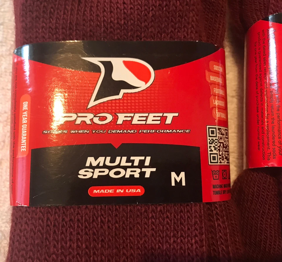 Calcetines tubo acolchados multideporte unisex Pro Feet cardinales - talla ver descripción Foto 2 de 4