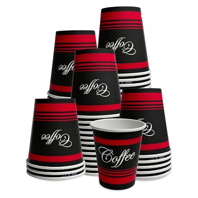 Premium 8 oz. Coffee Cups - 1000 Pack - Leak-Proof Disposable Hot Beverage Cups