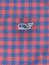 Vineyard Vines Small Classic Fit Tucker Shirt Button Down L/S Red/Blue Check