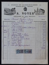 Billhead Facture SAINT-LAZARE 1924 forge maréchalerie VOYER CHINON 132