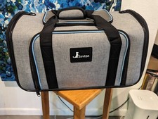 Siivton Pet Carrier Airline Approved, 4 Sides Expandable Cat Carrier - Grey