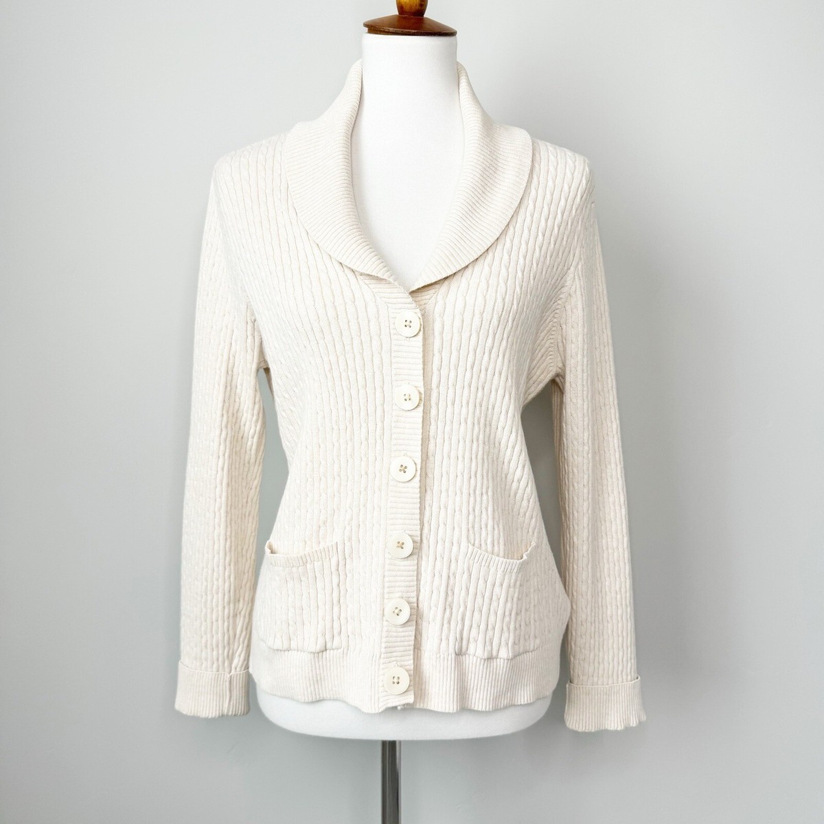 Croft Barrow Cardigan Button Down Collared Size M Pockets