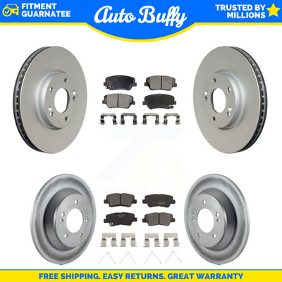 Front Rear Coated Disc Brake Rotors And Ceramic Pads Kit For Kia Rondo