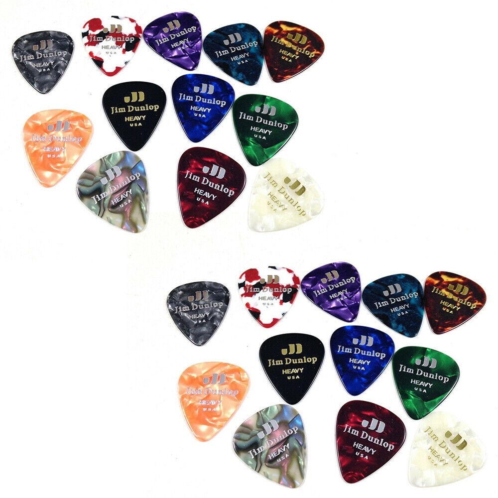 Dunlop 24-Pack Celluloid Guitar Picks Heavy Gauge Variety Assortment